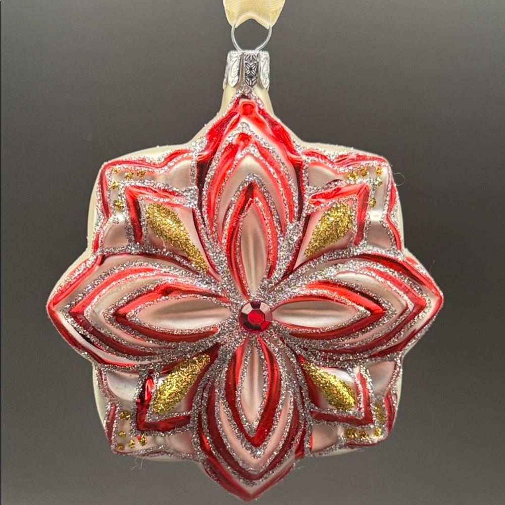 Waterford Red and Gold Star Ornament